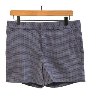Banana Republic Blue Geo Print Flat Front Mid Rise Shorts Size 6